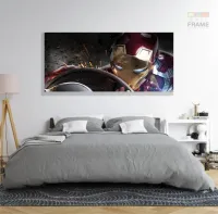 Quadro Decorativo Homem de Ferro 8 em Tecido Canvas 130x60 - Foto 6
