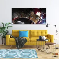 Quadro Decorativo Homem de Ferro 8 em Tecido Canvas 130x60 - Foto 7