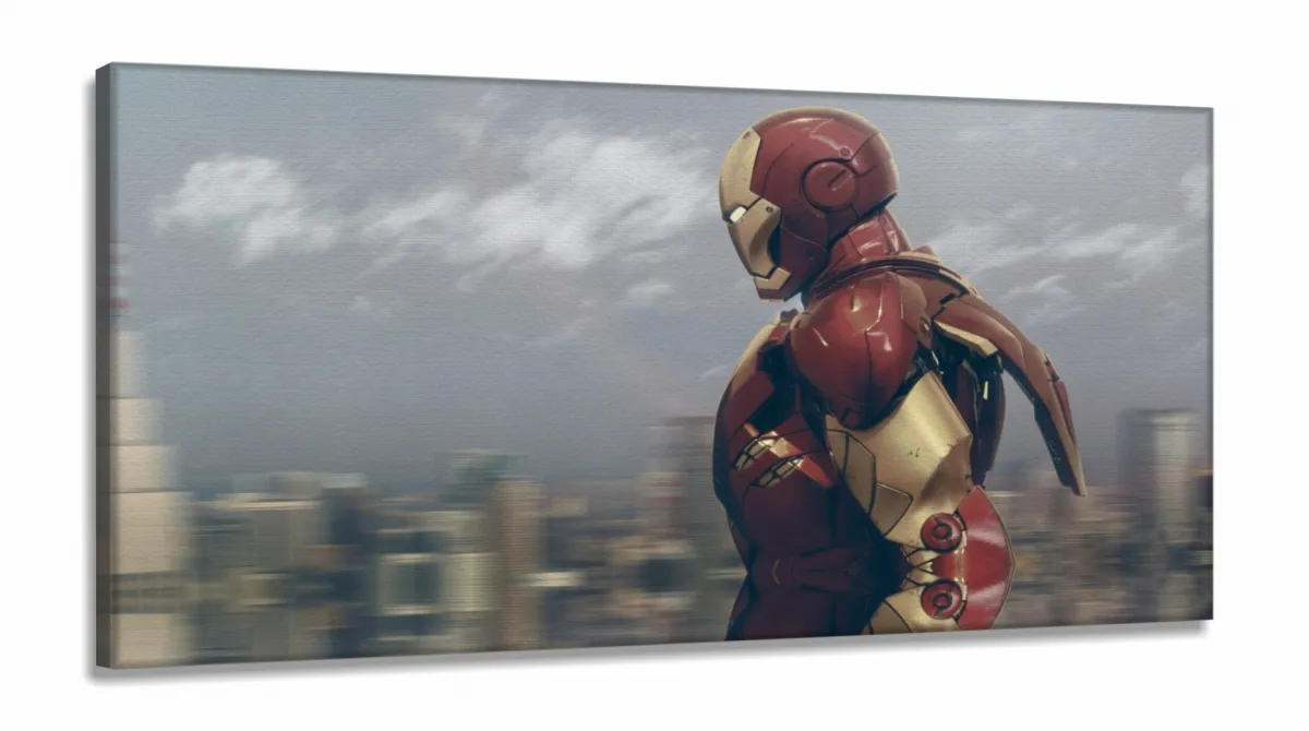 Quadro Decorativo Homem de ferro A em Tecido Canvas 130x60 Imagem