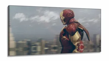 Quadro Decorativo Homem de ferro A em Tecido Canvas 130x60