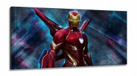 Quadro Decorativo Homem de ferro C em Tecido Canvas 130x60