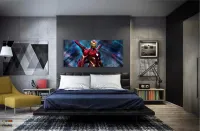 Quadro Decorativo Homem de ferro C em Tecido Canvas 130x60 - Foto 4