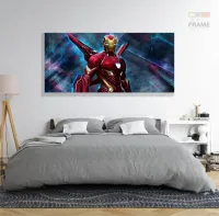 Quadro Decorativo Homem de ferro C em Tecido Canvas 130x60 - Foto 6