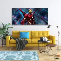 Quadro Decorativo Homem de ferro C em Tecido Canvas 130x60 - Foto 7
