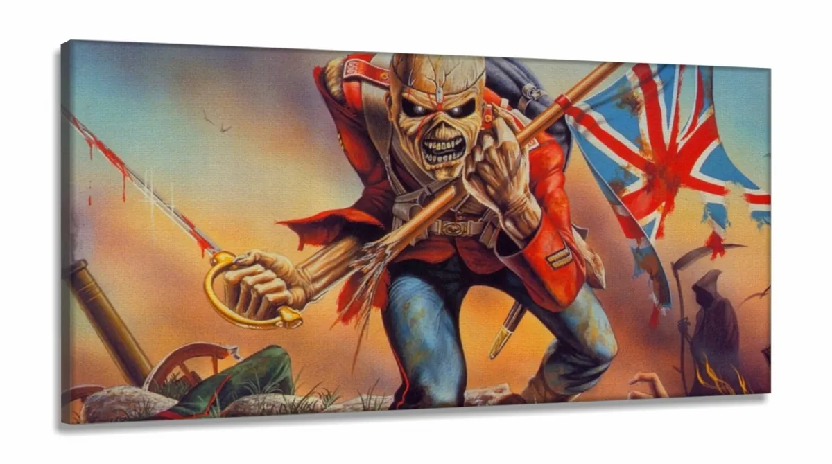 Quadro Decorativo Iron Maiden 1em Tecido Canvas 130x60 Imagem