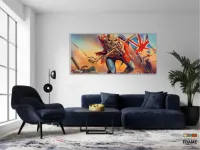 Quadro Decorativo Iron Maiden 1em Tecido Canvas 130x60 - Foto 5