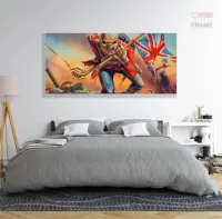 Quadro Decorativo Iron Maiden 1em Tecido Canvas 130x60 - Foto 6