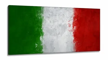 Quadro decorativo Italia Bandeira em Tecido Canvas 130x60