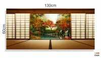 Quadro Decorativo Janela do Japão 120x60 em Tecido Canvas 130x60 - Foto 3
