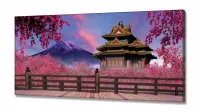 Quadro Decorativo Japão Sakura Fuji em Tecido Canvas 130x60 - Foto 2