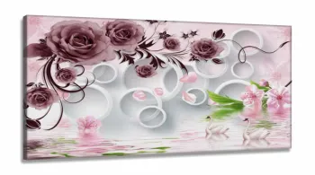Quadro Decorativo Japones e Arcos  Estilo 3d em Tecido canvas 130x60