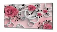 Quadro Decorativo Japones e Rosas Estilo 3d em Tecido canvas 130x60 - Foto 2