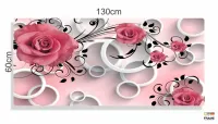Quadro Decorativo Japones e Rosas Estilo 3d em Tecido canvas 130x60 - Foto 3
