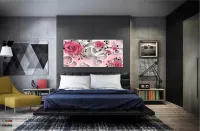 Quadro Decorativo Japones e Rosas Estilo 3d em Tecido canvas 130x60 - Foto 4