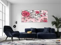 Quadro Decorativo Japones e Rosas Estilo 3d em Tecido canvas 130x60 - Foto 5