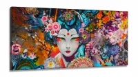 Quadro Decorativo Japonesa Art Japão em tecido canvas 130x60 sala quarto