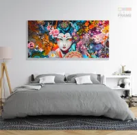 Quadro Decorativo Japonesa Art Japão em tecido canvas 130x60 sala quarto - Foto 6