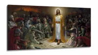 Quadro Decorativo Jesus Poder Deus em tecido canvas 130x60