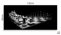 Quadro Decorativo Jogo De Xadrez em tecido canvas 130x60 - Foto 3