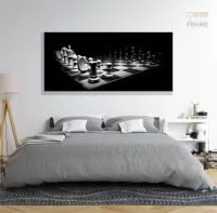 Quadro Decorativo Jogo De Xadrez em tecido canvas 130x60 - Foto 6