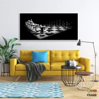 Quadro Decorativo Jogo De Xadrez em tecido canvas 130x60 - Foto 7