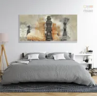 Quadro Decorativo Jogo De Xadrez Para Sala Quarto em tecido canvas 130x60 - Foto 6