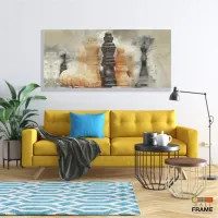Quadro Decorativo Jogo De Xadrez Para Sala Quarto em tecido canvas 130x60 - Foto 7