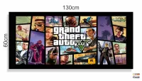 Quadro Decorativo Jogo GTA 5 em tecido canvas 130x60 sala quarto - Foto 3