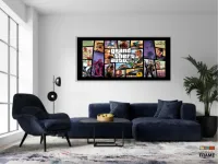 Quadro Decorativo Jogo GTA 5 em tecido canvas 130x60 sala quarto - Foto 5