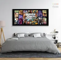 Quadro Decorativo Jogo GTA 5 em tecido canvas 130x60 sala quarto - Foto 6