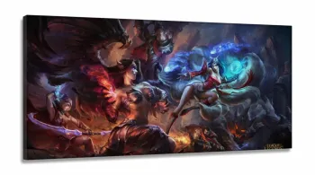 Quadro Decorativo Jogos lol em tecido canvas 130x60