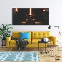 Quadro Decorativo Jurassic Park  em tecido canvas 130x60 - Foto 7