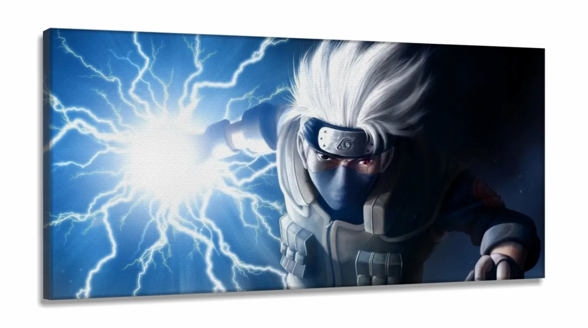 Quadro Decorativo Kakashi Sensei Mosaico em tecido canvas 130x60 Imagem