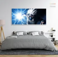 Quadro Decorativo Kakashi Sensei Mosaico em tecido canvas 130x60 - Foto 6