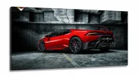 Quadro Decorativo Lamborghini Vermelha em tecido canvas 130x60
