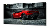 Quadro Decorativo Lamborghini Vermelha em tecido canvas 130x60 - Foto 2