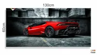 Quadro Decorativo Lamborghini Vermelha em tecido canvas 130x60 - Foto 3