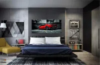 Quadro Decorativo Lamborghini Vermelha em tecido canvas 130x60 - Foto 4
