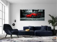 Quadro Decorativo Lamborghini Vermelha em tecido canvas 130x60 - Foto 5