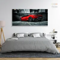 Quadro Decorativo Lamborghini Vermelha em tecido canvas 130x60 - Foto 6