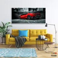 Quadro Decorativo Lamborghini Vermelha em tecido canvas 130x60 - Foto 7