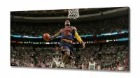 Quadro Decorativo Lebron James Enterrando Nba em tecido canvas 130x60 - Foto 2