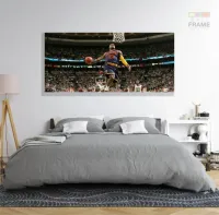 Quadro Decorativo Lebron James Enterrando Nba em tecido canvas 130x60 - Foto 6