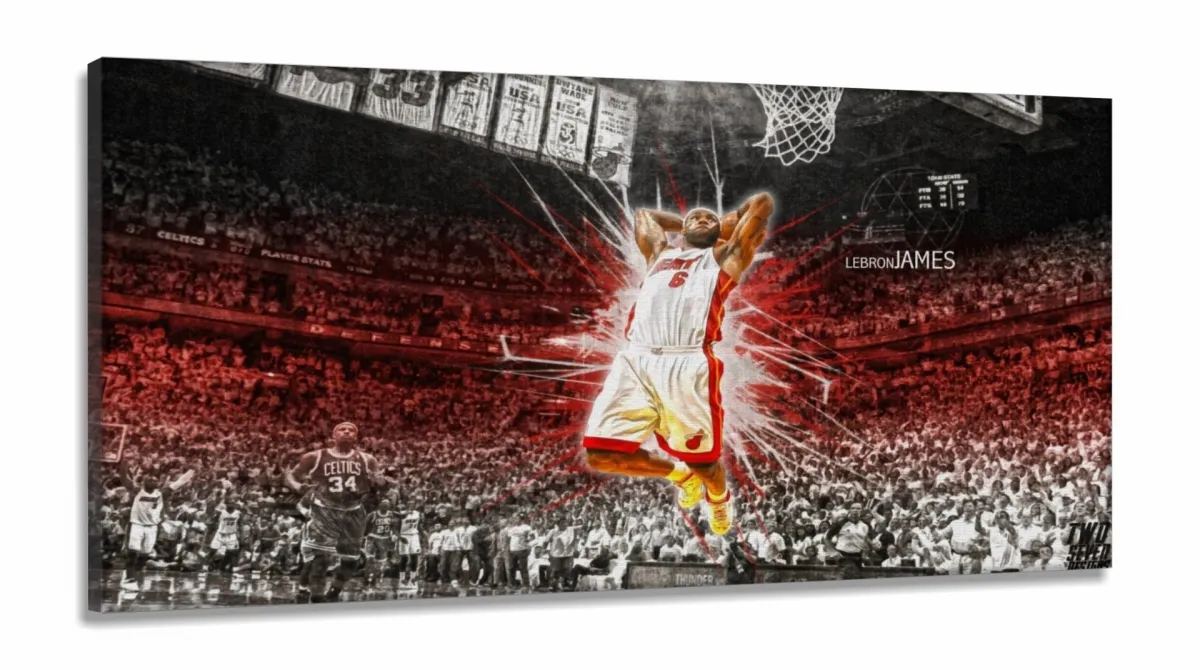 Quadro Decorativo LeBron-James em tecido canvas 130x60  cm em tecido Imagem