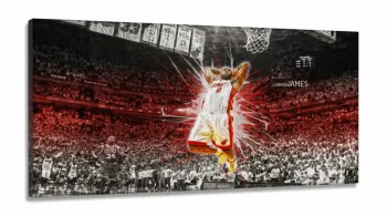 Quadro Decorativo LeBron-James em tecido canvas 130x60  cm em tecido