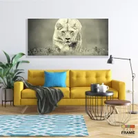 Quadro Decorativo Leoa Preto e Branco em tecido canvas 130x60 - Foto 7