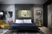 Quadro Decorativo Leoa Sala Em Tecido em tecido canvas 130x60 - Foto 4