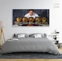 Quadro Decorativo Lionel Messi em tecido canvas 130x60 - Foto 6