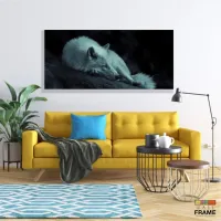 Quadro Decorativo Lobo Deitado em tecido canvas 130x60 - Foto 7