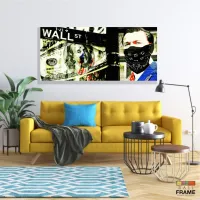 Quadro Decorativo Lobo Wall Street 3 Peças em Tecido Canvas 130x60 - Foto 7